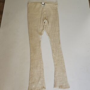 Zara  Beige Ribbed Leggings